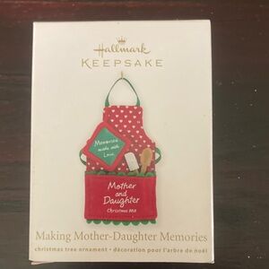 Hallmark Vintage 2022 Keepsake Red Mother-Daughter Apron Ornament